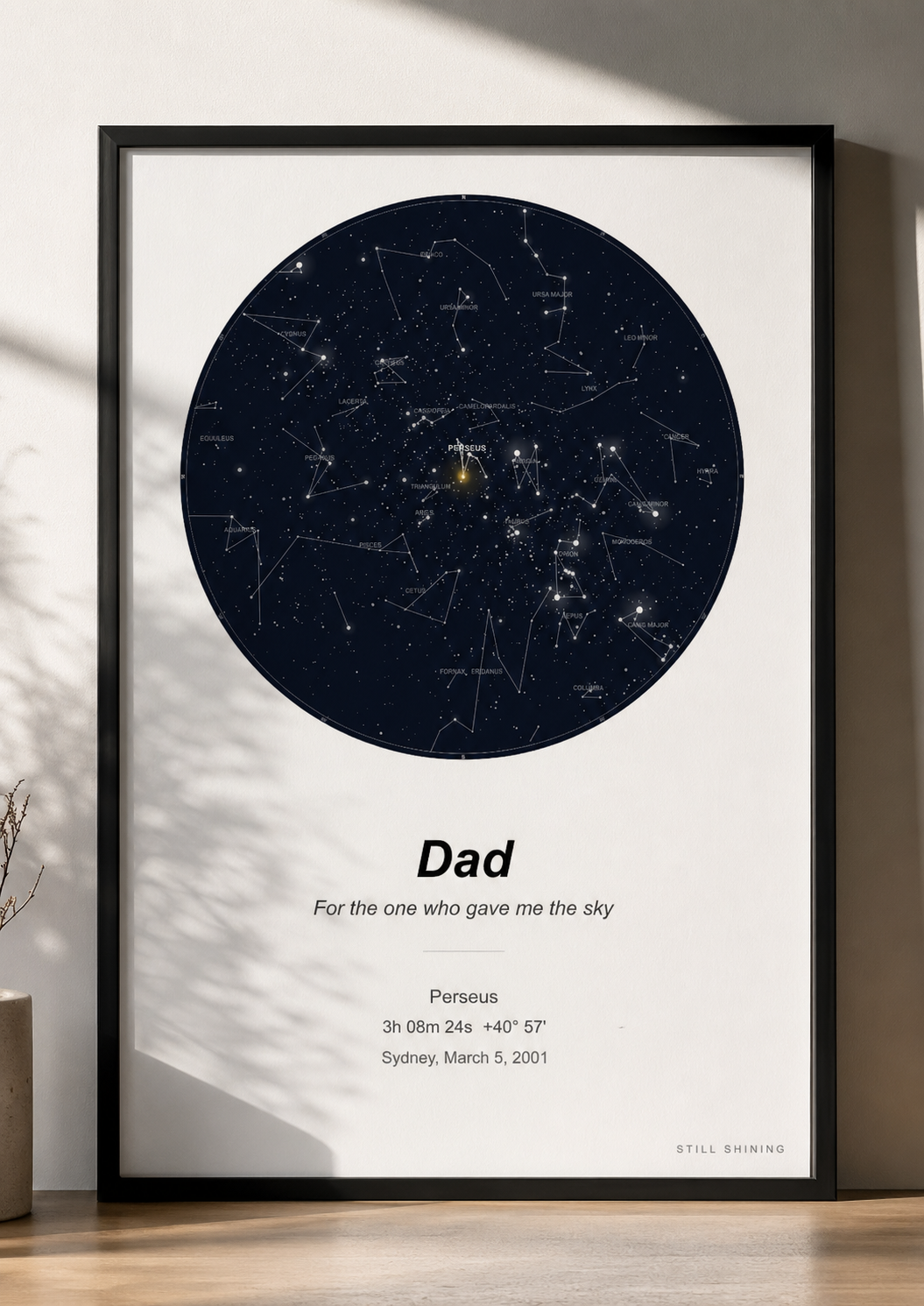 Star certificate, framed